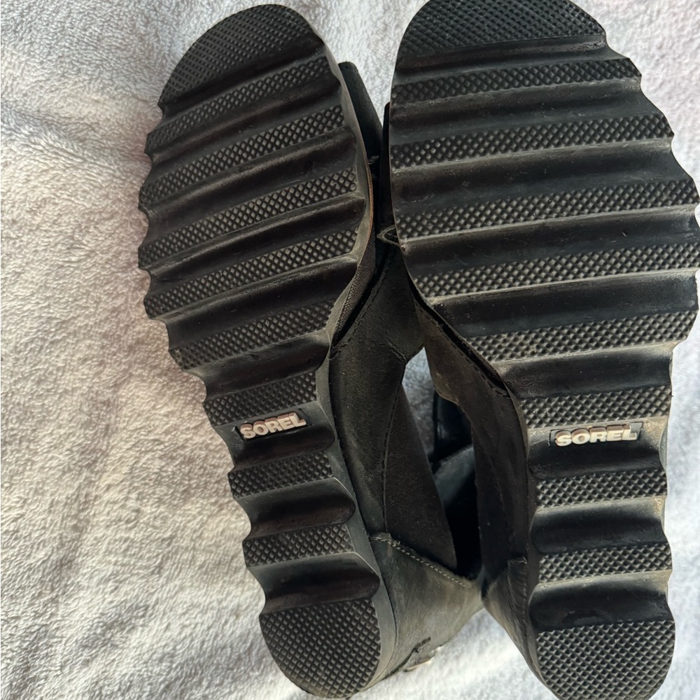 Sorel Joanie II Black Wedge Sandal women’s size 9.5 - Picture 6 of 7